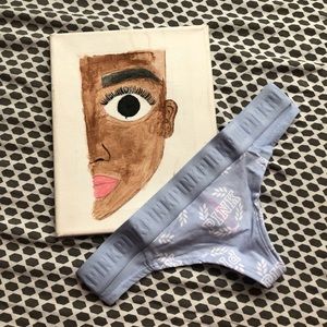 NWT Victorias Secret Pink Icy Lilac Logo Thong